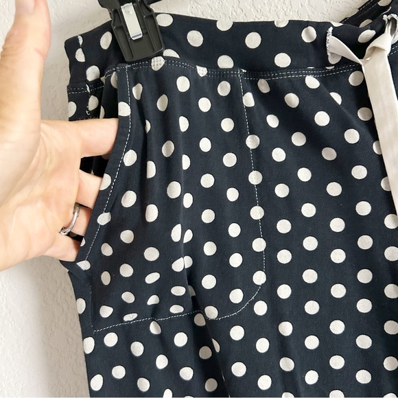 Soma Pajama Shirt and Pants Set Navy Beige Polka Dot Size S/M - Picture 10 of 12